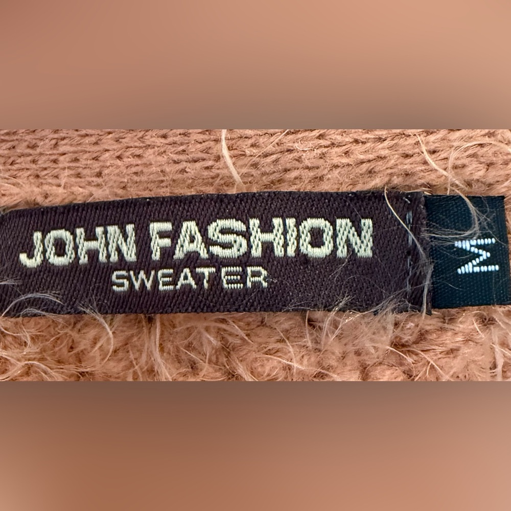JOHN FASHION Fuzzy Eyelash Wool Blend Cardigan – Burnt Orange – Size M - Picture 3 of 5